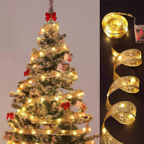 LED-Weihnachtsseidenlicht, Weihnachtsbaum, Feiertag, dekorative Lichterkette