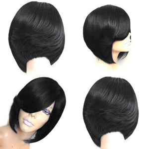 Wig European And American Women Fashion Lifelike Natural High Temperature Silk Short Straight Hair Wig Headgear