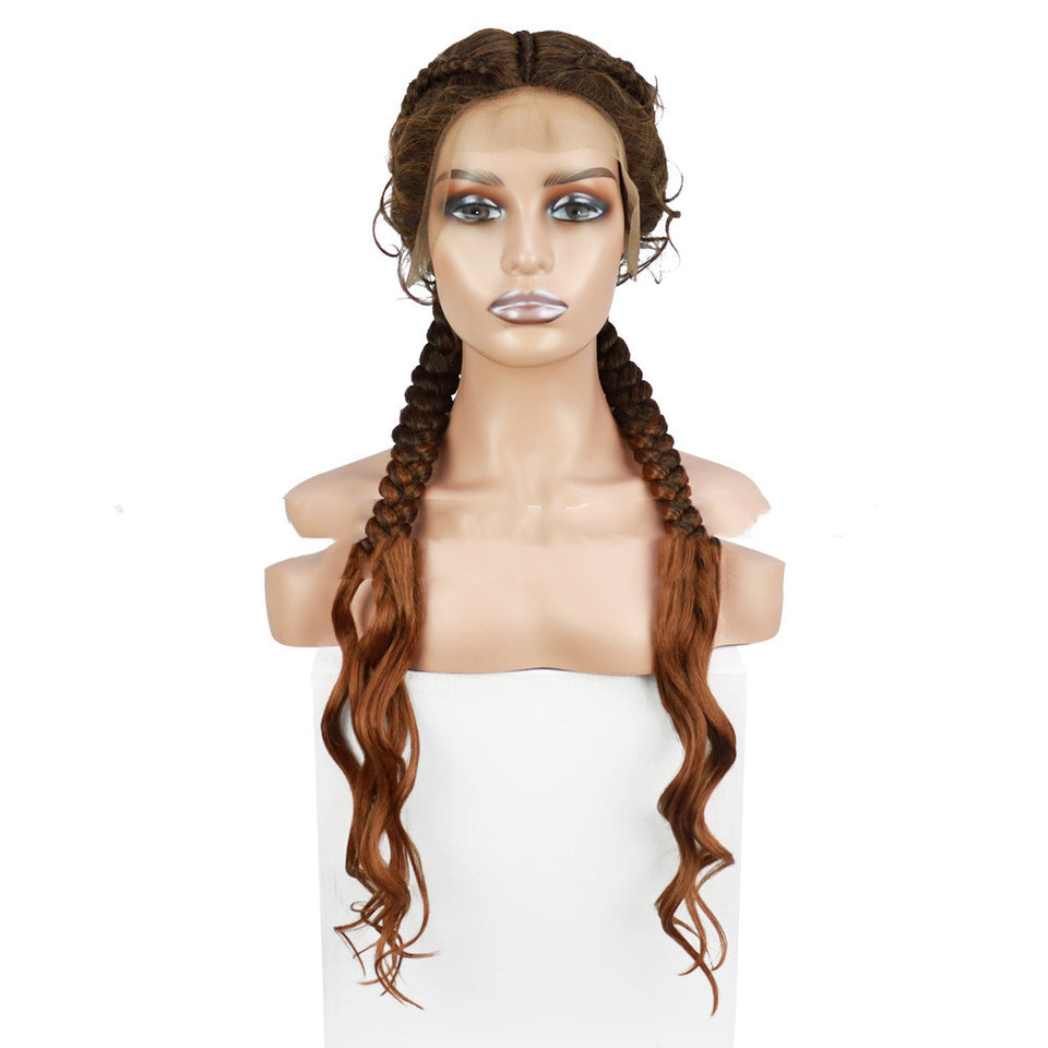Front Lace Braid Wig Synthetic Fiber Braided Wig