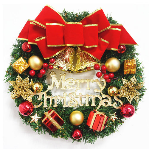 Weihnachtskranz, Kleeblatt-Kranz, natürliches Kiefernholz, dekorative Weihnachtsgirlande mit Frost