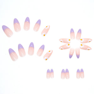 Women's Wear Colorful Floral Decorative Fake Nail Stickers