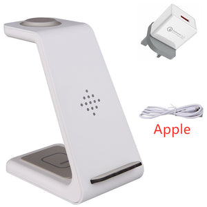 3 In 1 Fast Charging Station Wireless Charger Stand Wireless Quick Charge Dock For Phone Holder