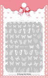 Black Butterfly Nails Stickers Decals White Flower Adhesive Manicure