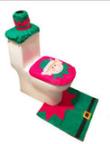 Cortina de baño Feliz Navidad, asiento de inodoro de Papá Noel, decoraciones navideñas