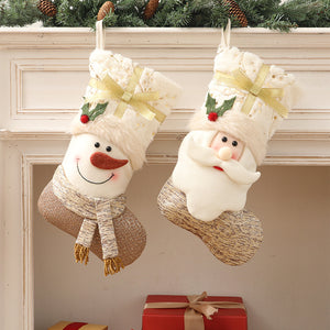 Calcetines navideños blancos estilo nórdico