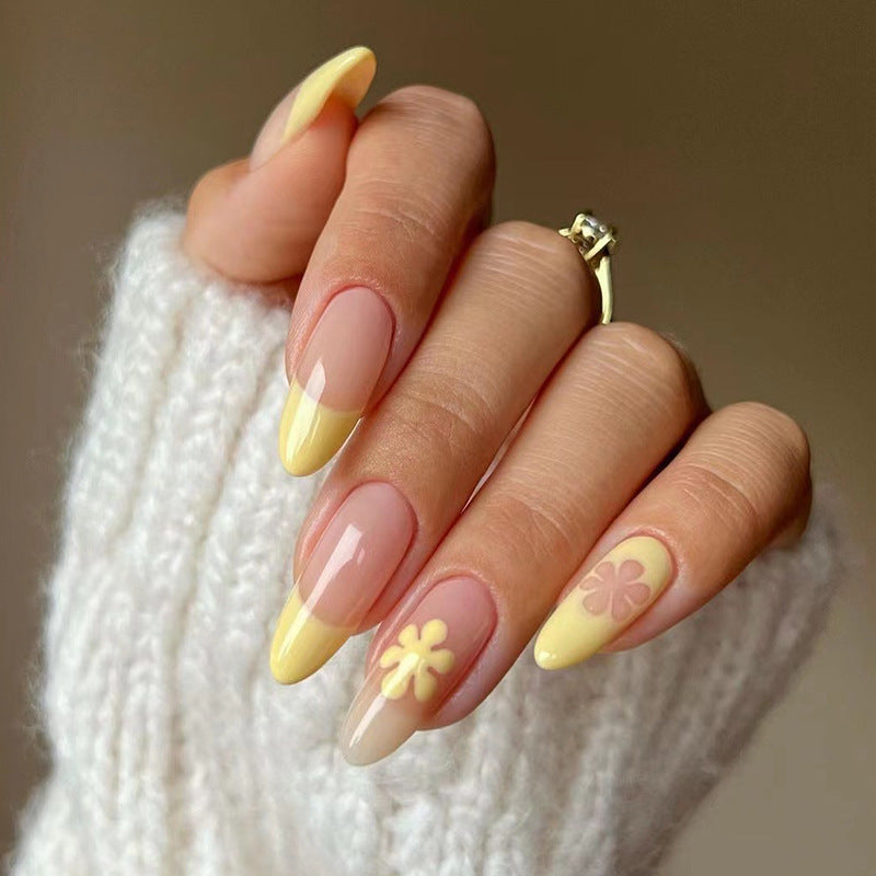Women's Wear Colorful Floral Decorative Fake Nail Stickers