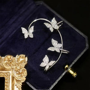 Pendientes de moda con clip de oreja de mariposa y joyería con gancho para la oreja