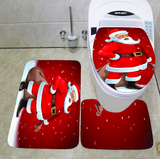 Frohe Weihnachten Badezimmer Vorhang Weihnachtsmann Toilettensitz Weihnachtsdekorationen