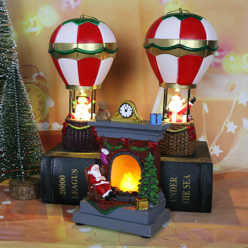 Adornos de decoración de muñeco de nieve de anciano luminoso navideño de resina navideña