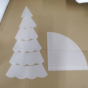 Plantilla de acolchado con patrón navideño, regla de cubierta de edredón de árbol de Navidad hecha a mano
