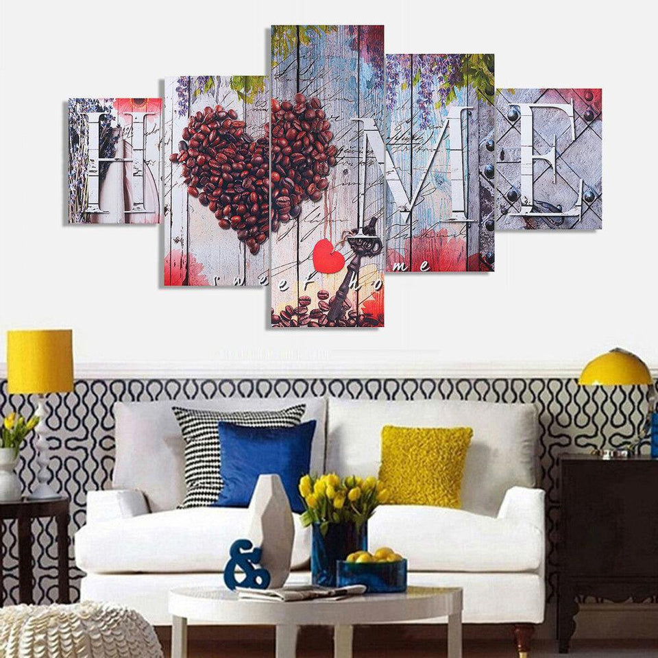 5Pcs HOME Unframed Print Painting Wall Canvas Art Home Living Room Decoration