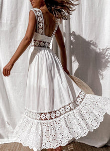 Lace Patchwork Elegant Maxi Dress