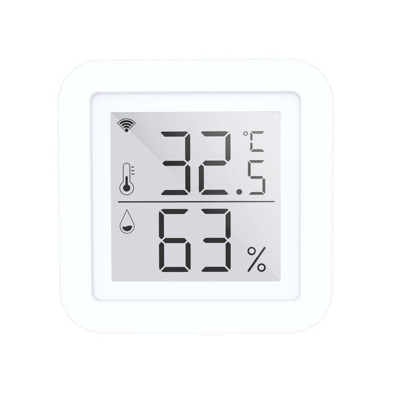 Tuya WIFI Temperature Humidity Smart Sensor Clock Digital Display Remote Control Thermometer Support Alexa Google Assistant