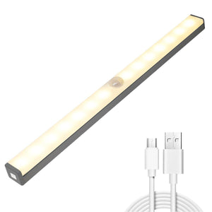 10-36LEDs Under Closet Light Motion Sensor USB Rechargeable Magnetic Strip Lamp