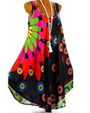 Women's Loose Short Mini Dress - Sleeveless Print Hot Loose White Black Purple Red Blushing Pink S M L XL XXL 3XL 4XL 5XL-0208814