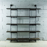 Modern Industrial Five Shelf Large Bookcase