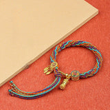 Tibetan knitting bracelet with six words of truth, hand-woven cotton thread, national style bracelet for men and women