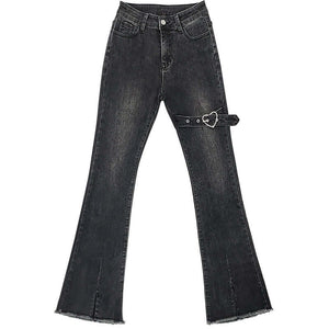 Pantalones acampanados de corte slim y cintura alta de jeans de los años 2000