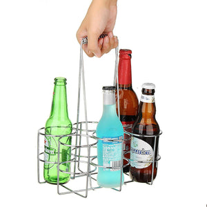 6 Bottles Metal WineLiquor Cabinet Storage Rack Stand Holder Bar Kitchen Display Decor