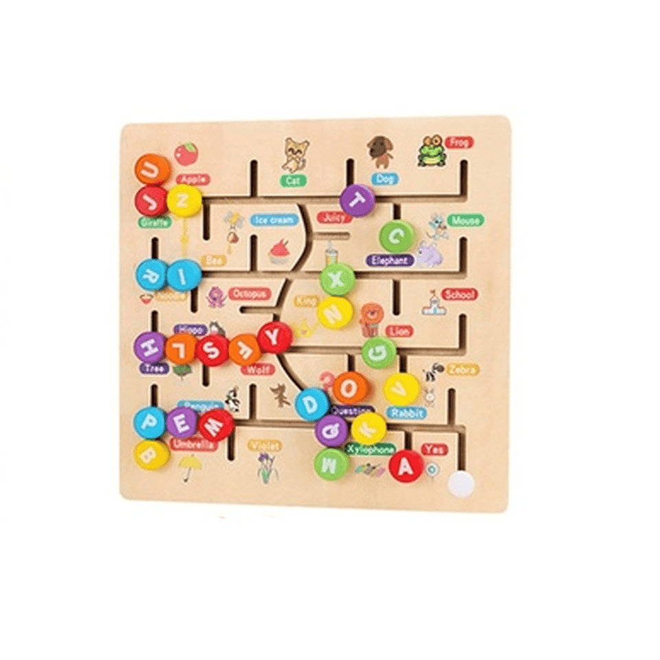 Math Toys Wooden Digitals Alphabet Learning Arithmetic Maze Matching Board Brain Development Toys for Children