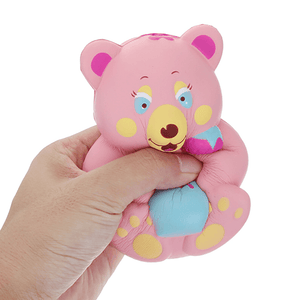 Xinda Squishy Strawberry Bear Holding Honey Pot Pink Slow Rising with Packaging Collection Gift Toy