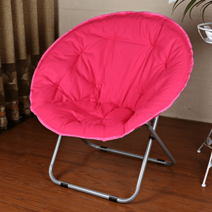 Folding Saucer Chair Moon Shape Chair Seat Stool Saucer Camping Chairs Soft for Office Home Living Room