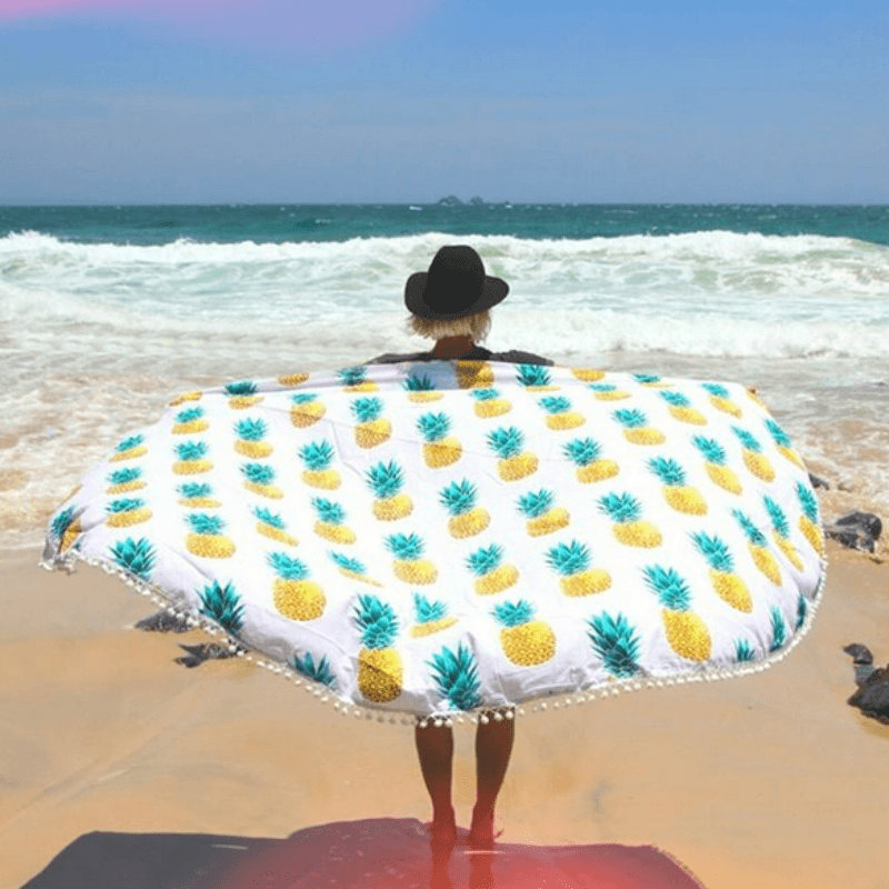 150Cm Donut Pizza Pineaaple Printing Thin Dacron Beach Towel Shawl Bed Sheet Tapestry