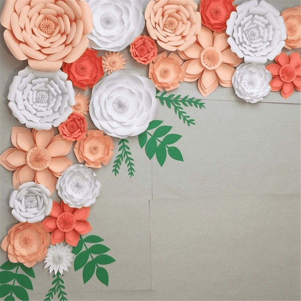 2Pcs Giant Paper Rose Flower 20Cm DIY Backdrop Wall Wedding Party Birthday Decorations