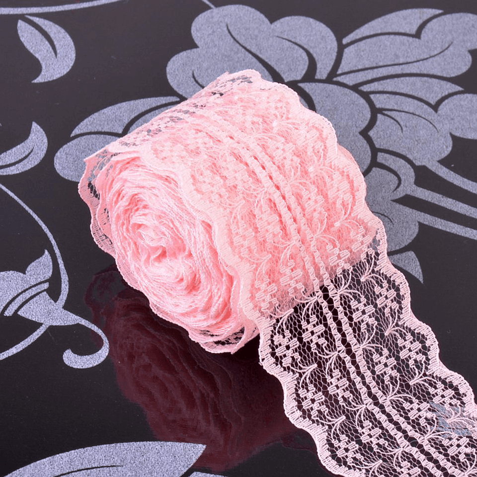 10 Yards 4.5Cm Multi-Color Lace Wide Ribbon DIY Crafts Sewing Clothing Materials Gift Wedding Lace Closure