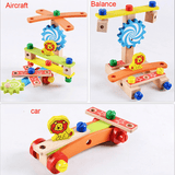 DIY Creative Toy Multi-Function Nut Disassembly Combination Toy Wooden Chair