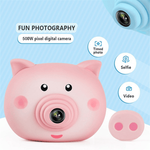 Mo Fun Mini Cartoon Kids Camera HD Q Version Digital Sports Camera Pig SLR Gift Toys