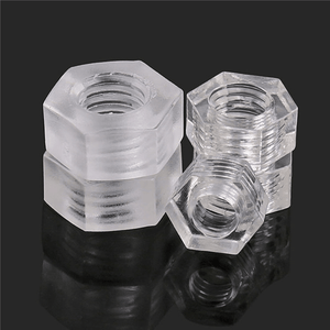 Suleve™ MXHN1 50Pcs Transparent Acrylic Nuts Hex Plastic Nut Washer Hexagonal Lock Nuts M2 M3 M4 M5