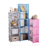 4/5 Layers Fabric Bookshelf Simple Multifunctional Debris Storage Rack Cabinet Files Books Display Shelving Unit DIY Assembled Bookcase