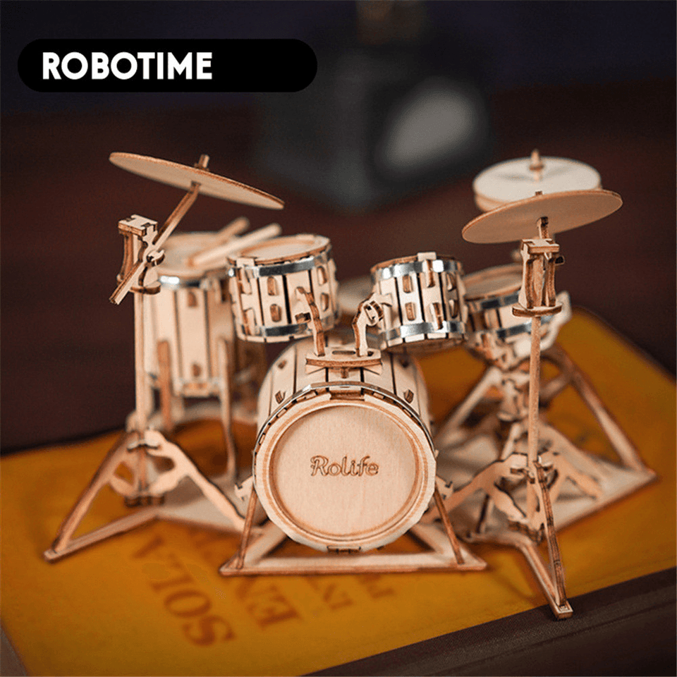 ROBOTIME DIY 3D Puzzle Wooden Musical Instrument Model Decompression Hand-Assembled for Birthday Gift Toys