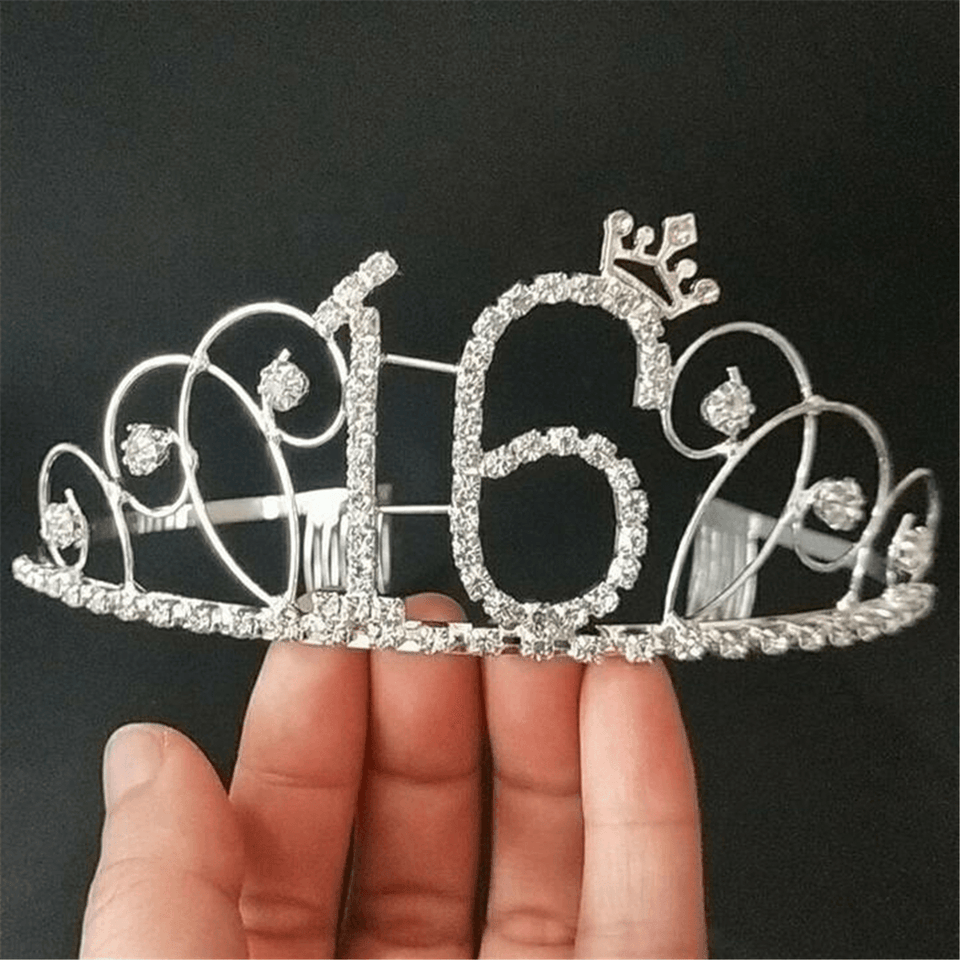 Crystal Birthday Crown Girl Tiara Princess Crown Hair Accessories Happy Birthday Cake Decorations