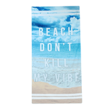 70X140Cm Polyester Fiber English Words Pattern Beach Spa Yoga Towel Soft Reactive Print Bath Towels