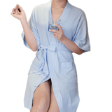 Honana BX-988 Towel Bathrobe Dressing Gown Unisex Men Women Solid Cotton Couple Waffle Sleep Lounge