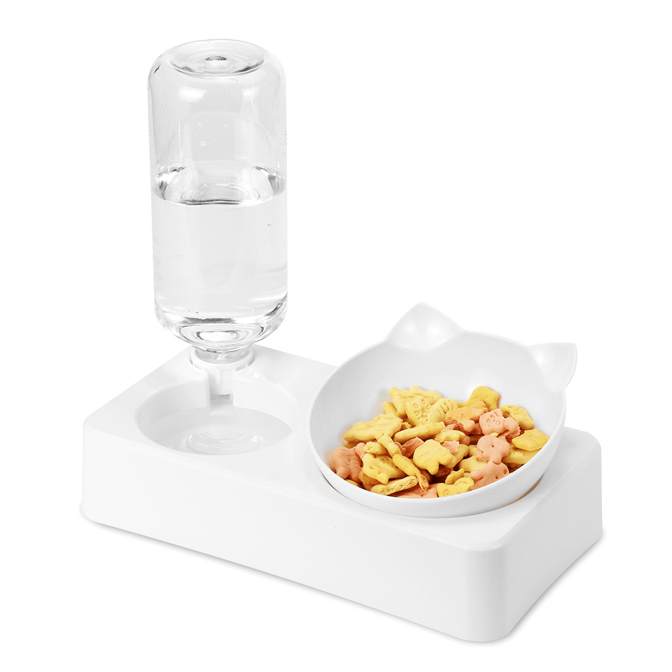 Automatic Non-Slip Cat Elevated Cervical Spinal Bowls Pet Double Bowl for Feeding Container
