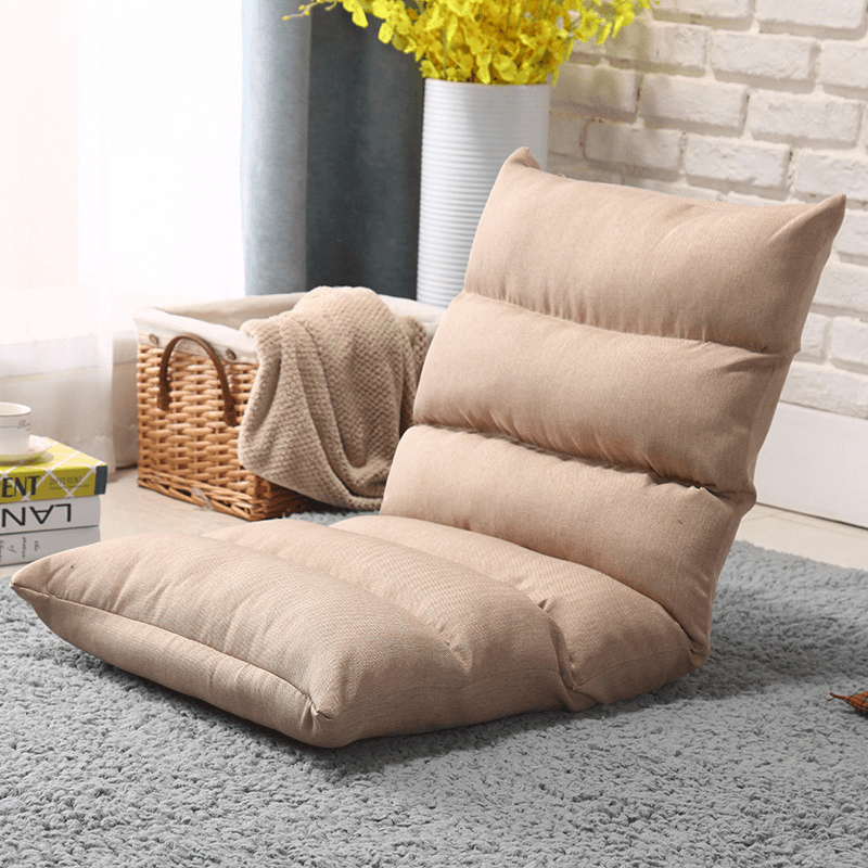 Folding Lounger Sofa Floor Chair Tatami Seat Pad Height Adjustable Lazy Backrest Cushion Chair Office Home Balcony Furniture