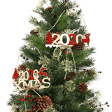 1Pc Christmas Alphabet 2020 Wooden Hanging Elk Christmas Decoration Door Hanging Pendant Xmas Ornament