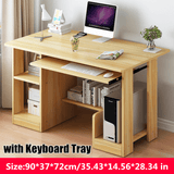 Simple Office Computer Simple Desktop Computer Desk Home Writing Desk Combination Table with Bookcase and Keyboard Tray for Home Office