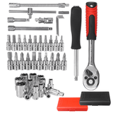 46Pcs Car Repairing Tools 1/4" Drive Socket Ratchet Wrench Kit Hand Tools Spanner Household Car Repair Tool Set