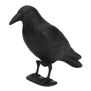 Black Crow Decoy Realistic Bird Pigeon Deter Scarer Scarecrow Mice Pest
