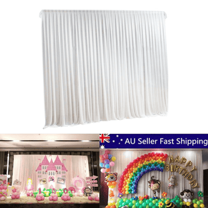 2M X 2M White Stage Background Backdrop Drape Curtain Swags Wedding Party US
