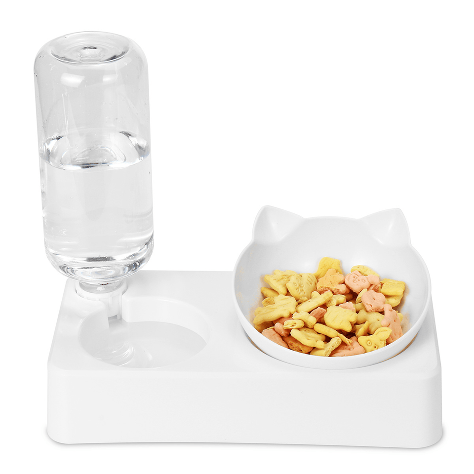 Automatic Non-Slip Cat Elevated Cervical Spinal Bowls Pet Double Bowl for Feeding Container