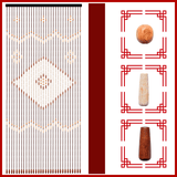 31 Line Wave Handmade Fly Screen Wooden Beads Curtain Wooden Door Curtain Blinds for Porch Bedroom Living Room Divider