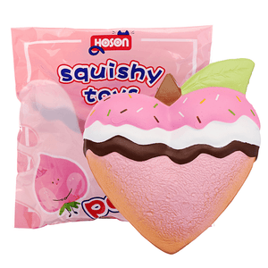 Hoson Squishy Strawberry Peach Toast 19Cm 7.5Inches Bread Soft Slow Rising Fruit Toy with Original Package