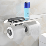 304 Stainless Steel Toilet Paper Two Rolls Holder Towel Phone Storage Towel Storage Bath Hook