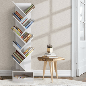 Tree-Shape Bookshelf Multi-Layer Wooden Storage Rack Standing Shelf Household Bookcase Simple Children'S Room Decor