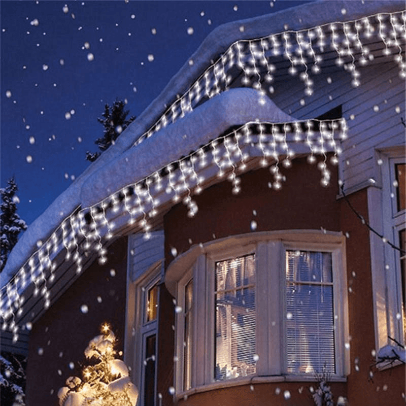 Christmas 4M 96 LED Indoor Outdoor String Light 110-220V Curtain Icicle Drop LED Party Garden Stage Decor